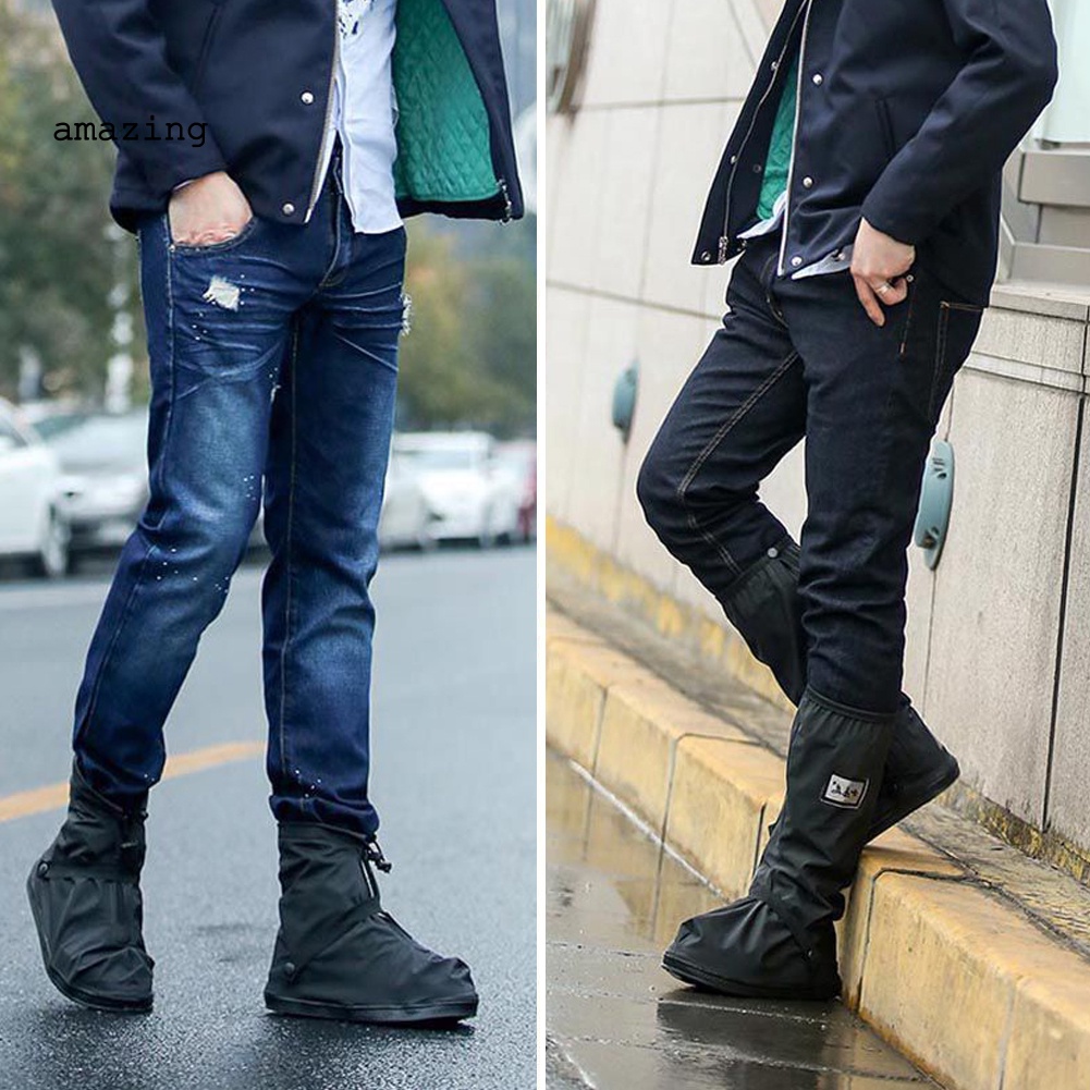 Vỏ Bọc Giày Bốt Đi Mưa Cổ Cao Chống Trượt Chống Thấm Nước Có Thể Tái Sử Dụng