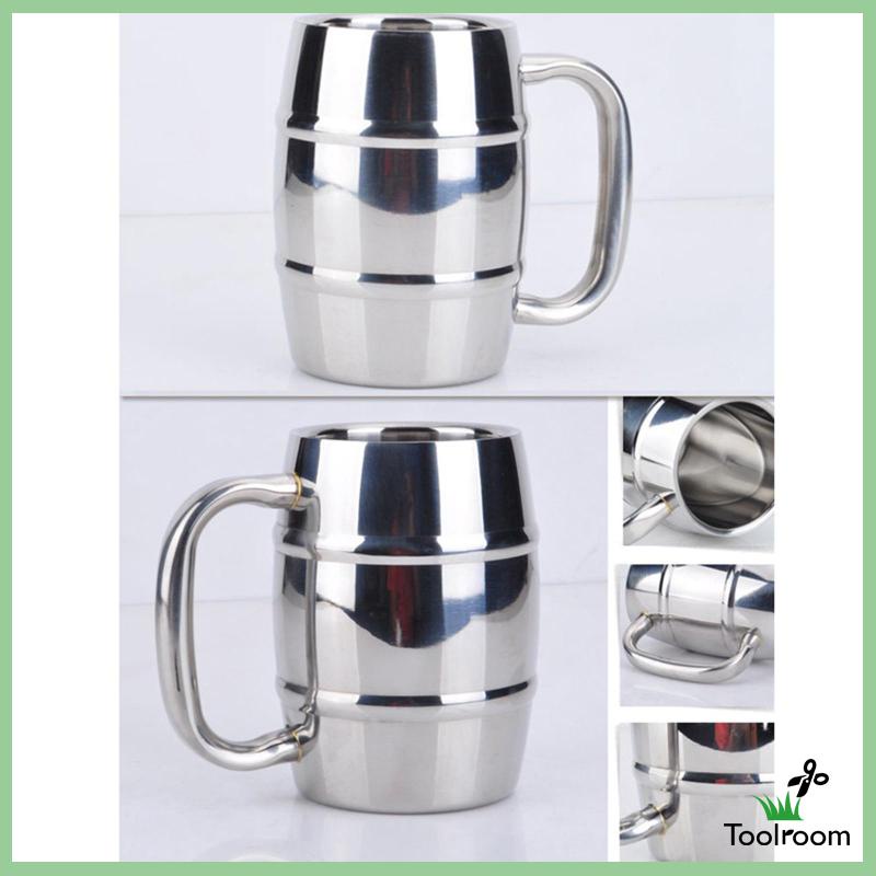 Cốc Uống Trà Cà Phê Hai Lớp Bằng Thép Không Gỉ 300ml