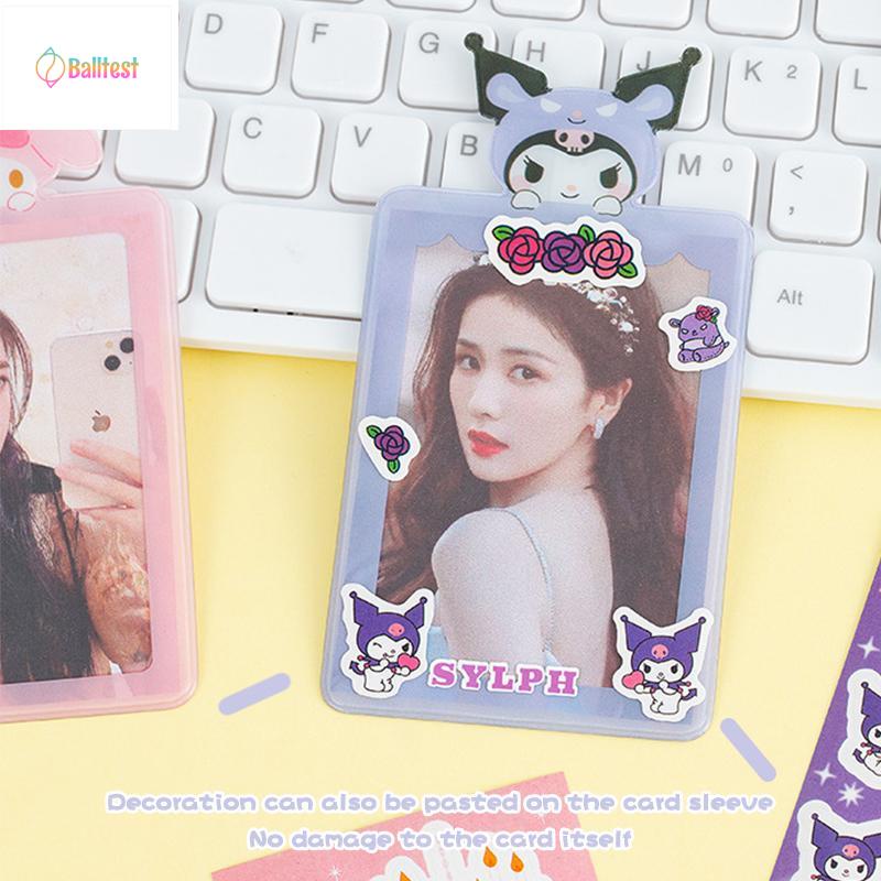 💜SANRIO Túi Đựng Thẻ Mini 1 Inch Họa Tiết Hoạt Hình Kèm Dây Đeo Sợi Xích Tiện Dụng