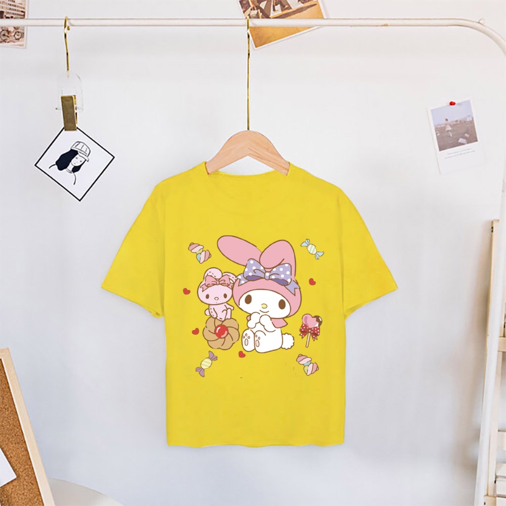 Kuromi Áo Thun Ngắn Tay Họa Tiết melody Xinh Xắn Dành Cho Bé