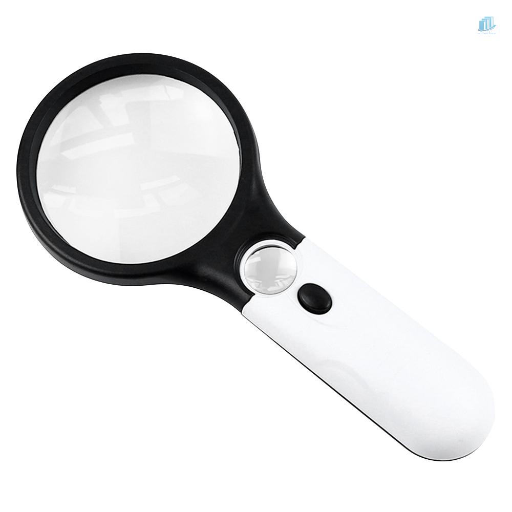 Kính Lúp Cầm Tay Phóng Đại 2.5X 45X Có Đèn LED Chuyên Dụng