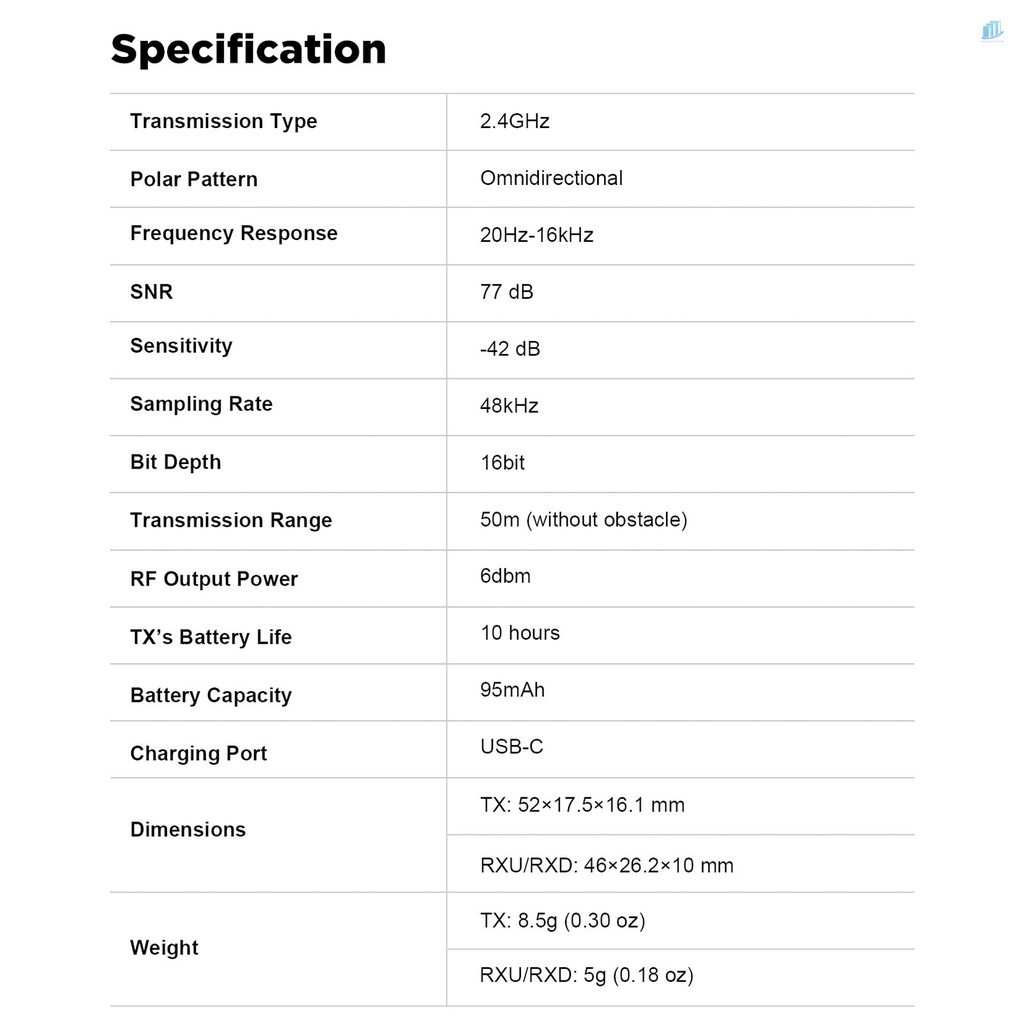 Micro Không Dây Mini 2.4G BOYA BY-WM3T2-U1 Có Kẹp Gắn Điện Thoại / Máy Tính Bảng Type-C 50M