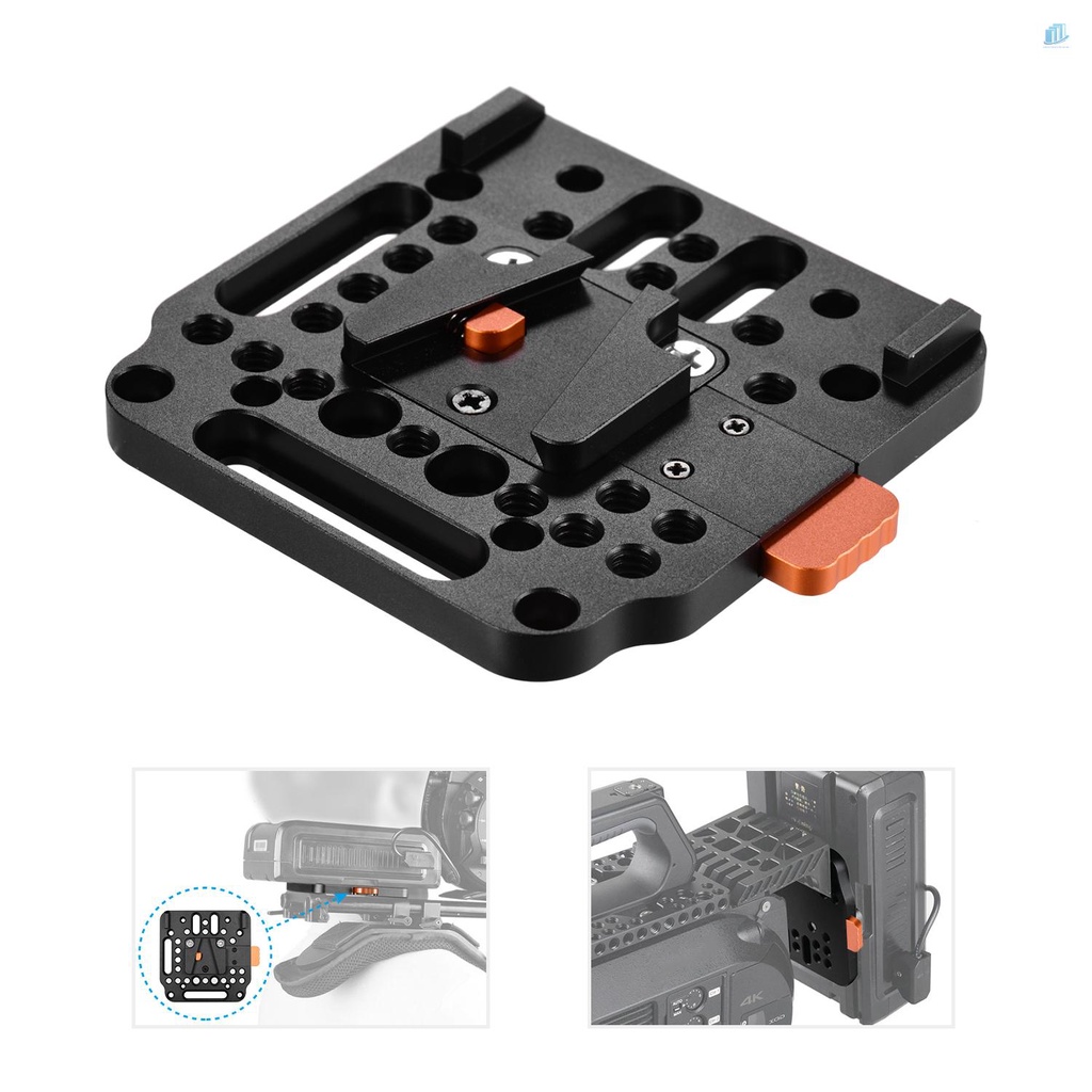 Đĩa Khóa Tháo Lắp Nhanh Hình Chữ V Bằng Hợp Kim Nhôm 1 / 4 Inch M3 M4 Vít 1 / 4 Inch Cho Pin V-Mount