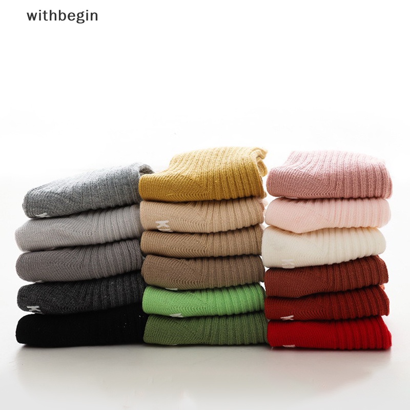 Vớ Cao Su Cổ Trung Chống Trượt Họa Tiết Kẻ Sọc Dọc Cho Trẻ Em