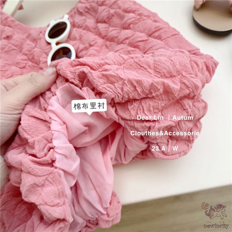 Đầm Hai Dây Mùa Hè Hàn Quốc Dễ Thương Ngọt Ngào Cho Bé Gái