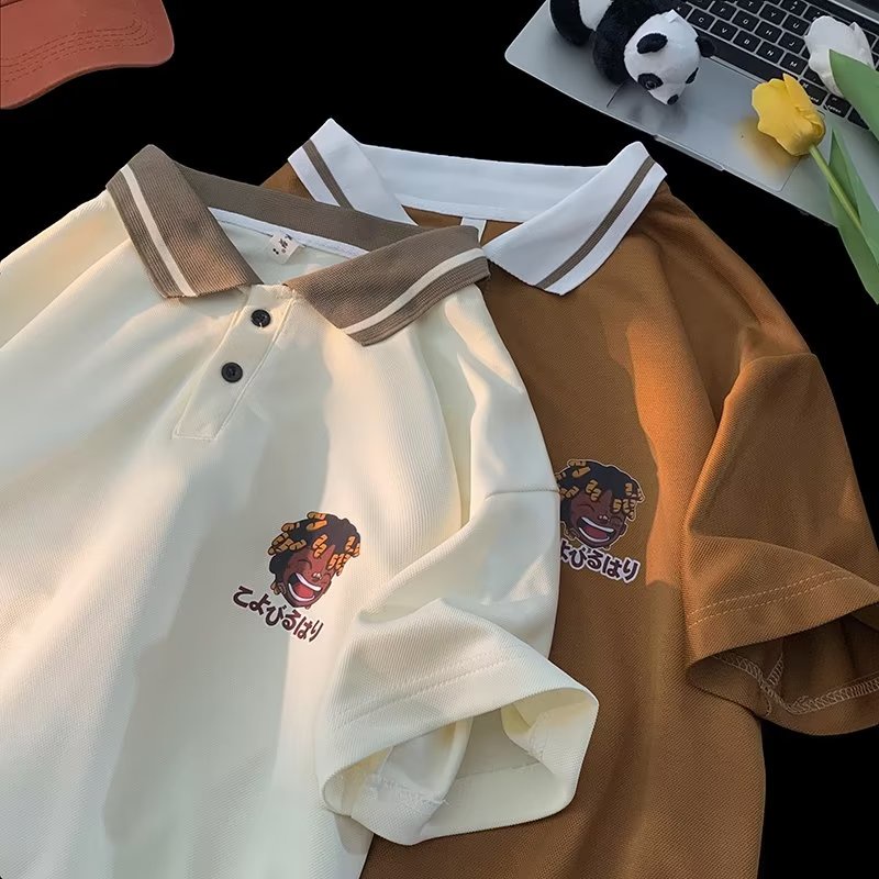 Áo Thun polo Tay Ngắn Phong Cách Đường Phố Âu Mỹ Thời Trang Mùa Hè Cho Nam