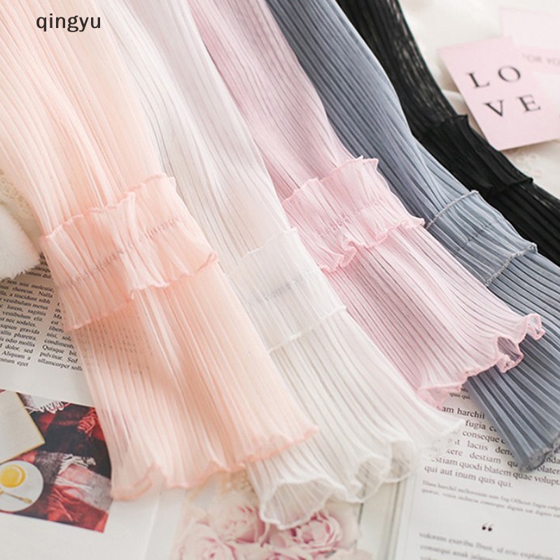 Đôi Găng Tay Dài Hở Ngón Chống Nắng Và Tia Uv Phối Ren Lưới Thoáng Khí Dành Cho Nữ