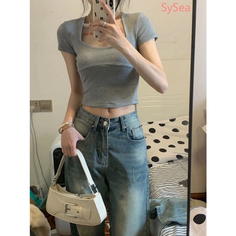 Áo Kiểu Cổ Vuông Dáng Ôm Thời Trang Hè Quyến Rũ Cho Nữ