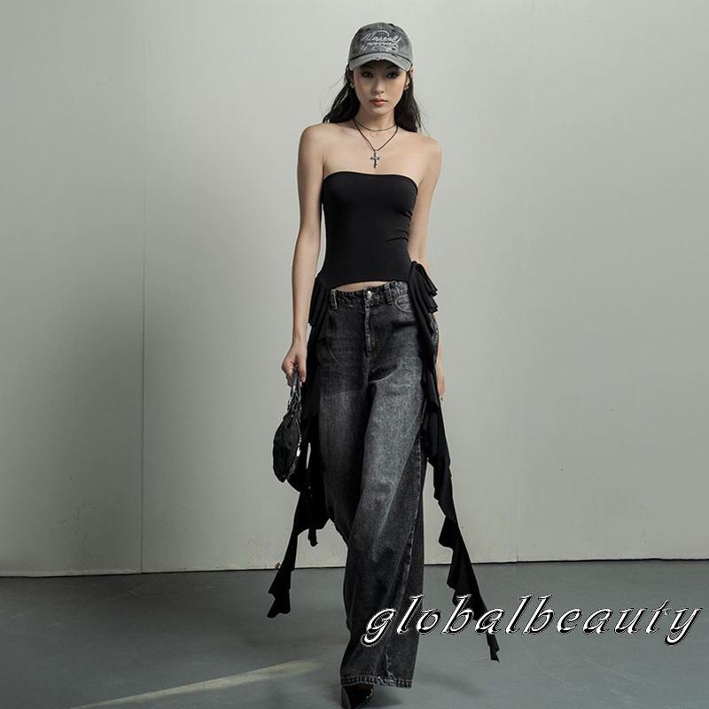 Áo Ống Nhún Bèo Hở Lưng Thời Trang Mùa Hè Cho Nữ