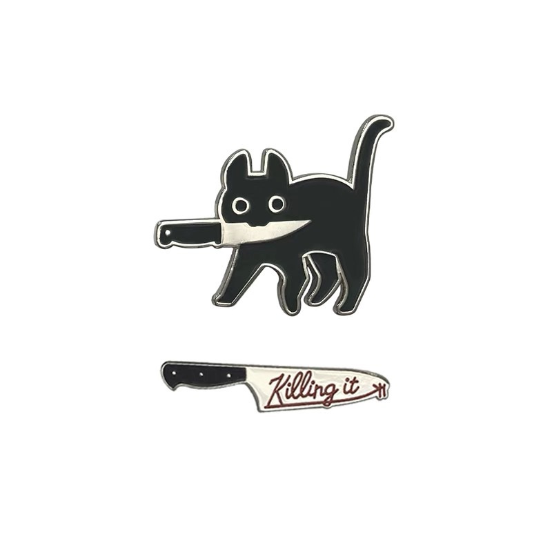 Cute Kitten Creative Cute and Funny Alloy Brooch Badge Male and Female Decoration for Students