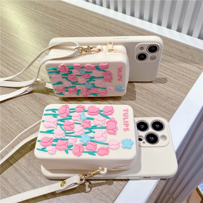 Ốp Điện Thoại Hình Hoa Tulip Sang Trọng Cho Iphone 14 Pro MAX 13 Mini 12 Pro MAX 11 XR X XS MAX 5 5s 6 6s 7 8 Plus Se 2020