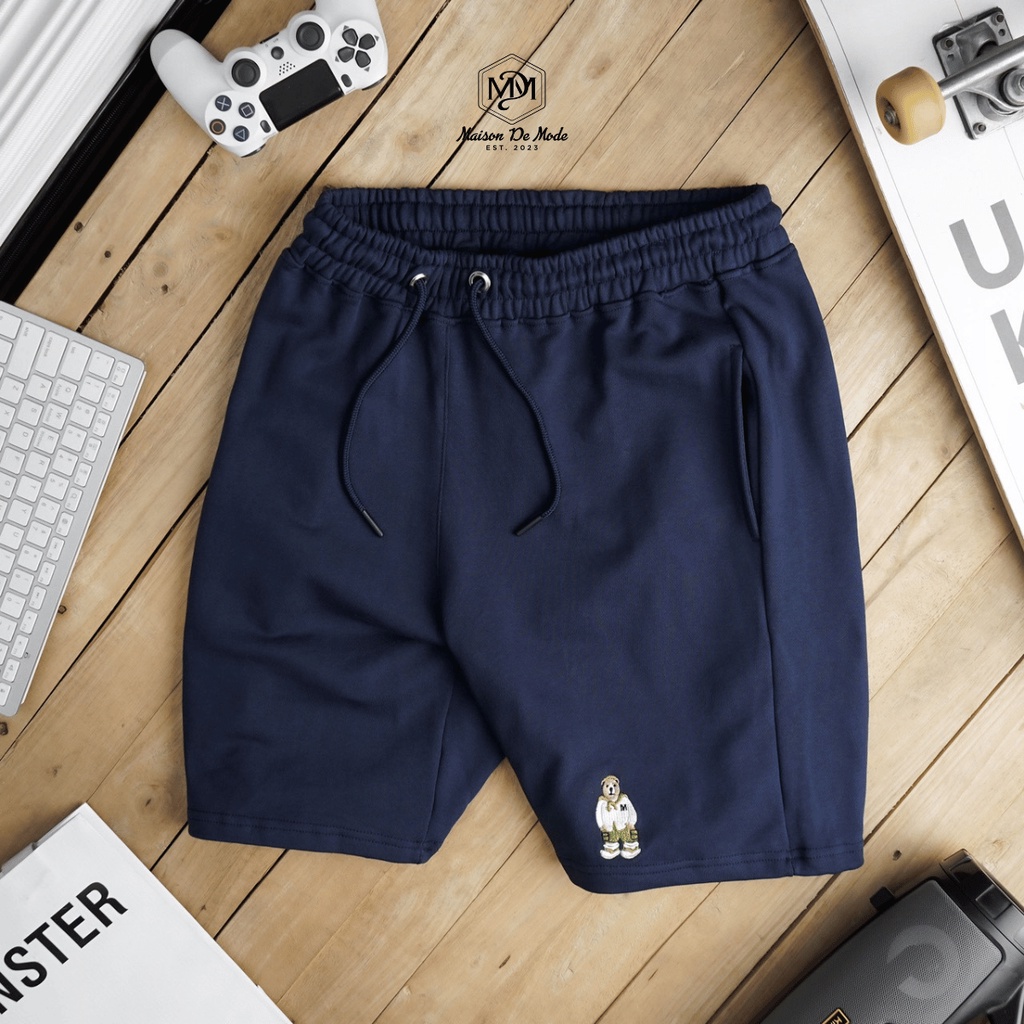 Quần Short Nỉ Thêu Hình Gấu