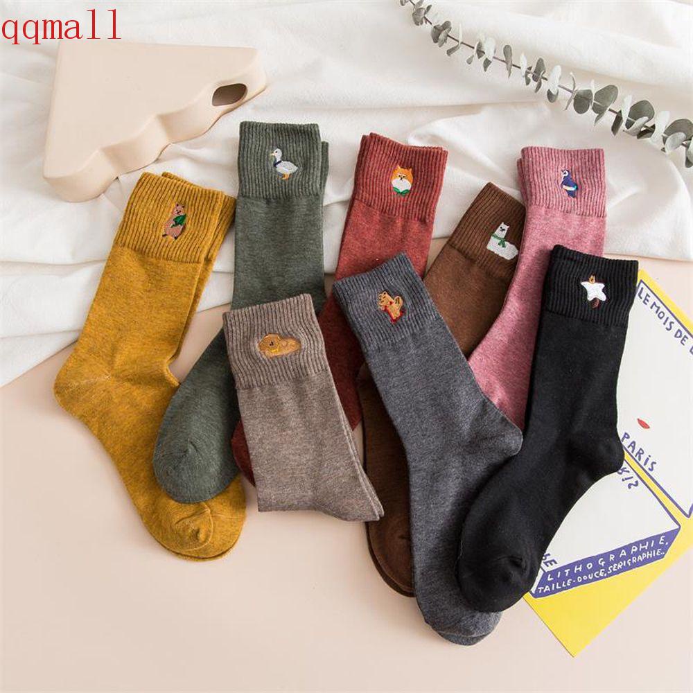 Vớ Mềm Thoáng Khí Thêu Họa Tiết Phong Cách Harajuku Cho Nữ