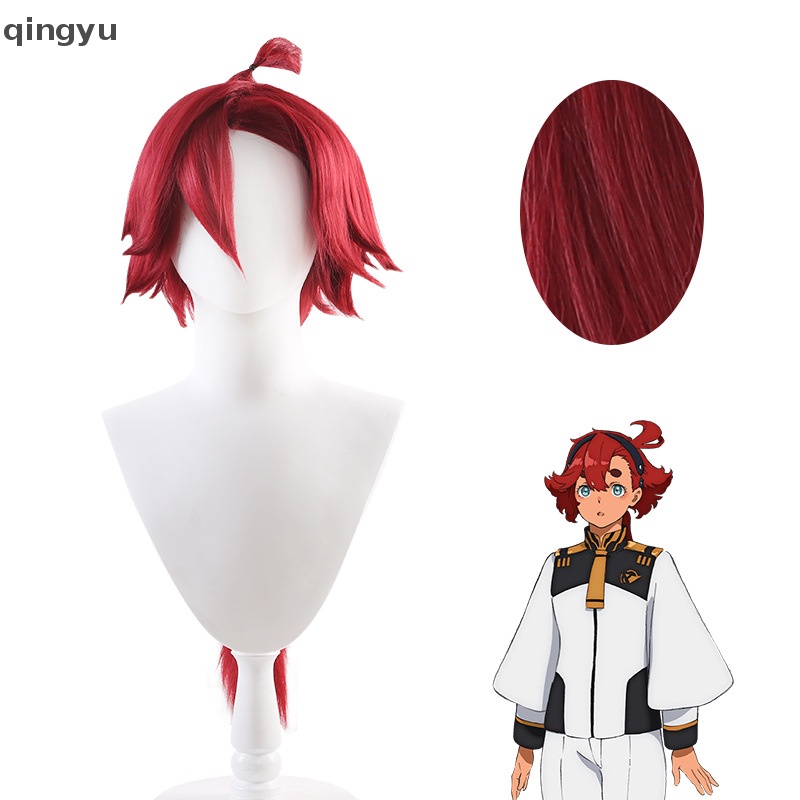 Bộ Tóc Giả Hóa Trang Phù Thủy Thủy Thủ Mặt Trăng Bằng Sợi Tổng Hợp Chịu Nhiệt Màu Đỏ Dành Cho Tiệc Halloween qingyu Suletta Mercury