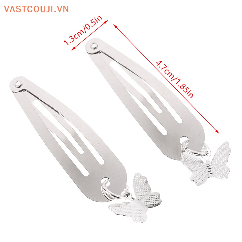 Kẹp Tóc Chuỗi Xích Kim Loại Hình Bướm Phong Cách Punk Thời Trang Cho Nữ