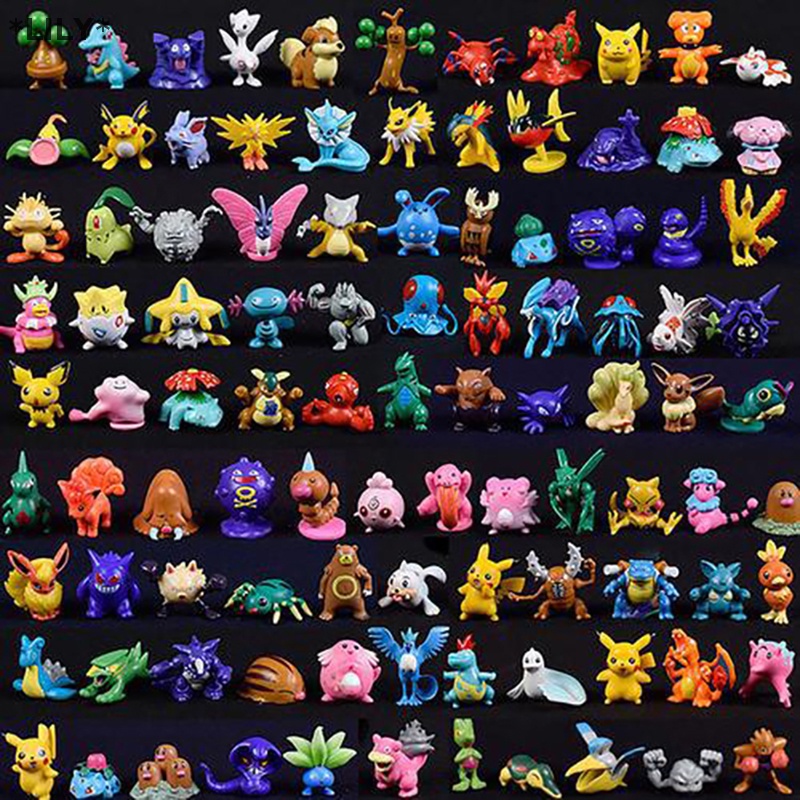 LILY 24Pcs Phong Cách Khác Nhau 2.5-3Cm Hot Anime Pokemon Hành Động Hình Kid Sinh Nhật Đồ Chơi uuu