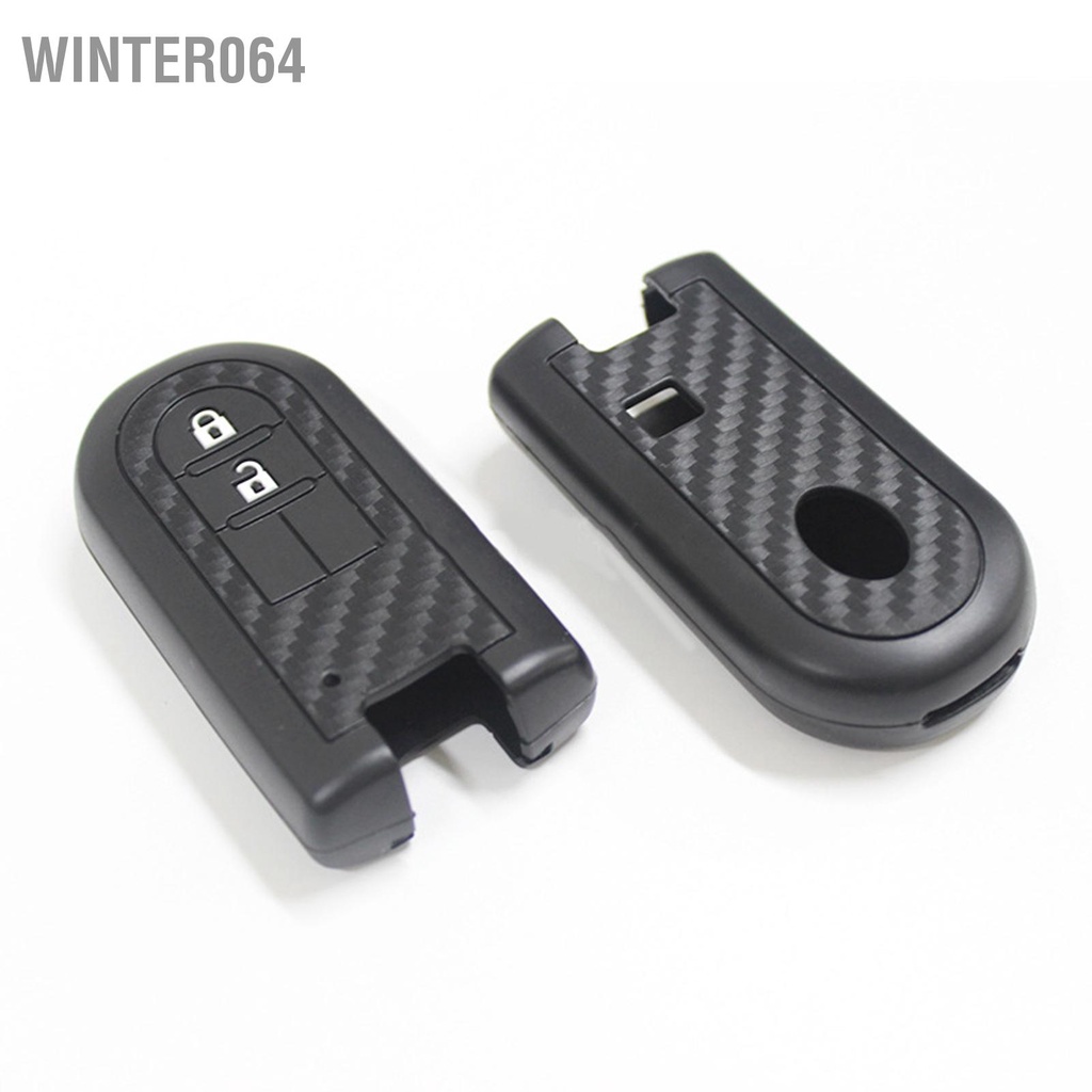 Winter064 Ốp Chìa Khóa Ô Tô Fob Cover Từ Xa Bảo Vệ Lưng Sợi Carbon Phong Cách Phụ Kiện