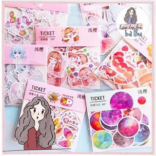 Gói 44 pcs stickers dễ thương nhiều mẫu