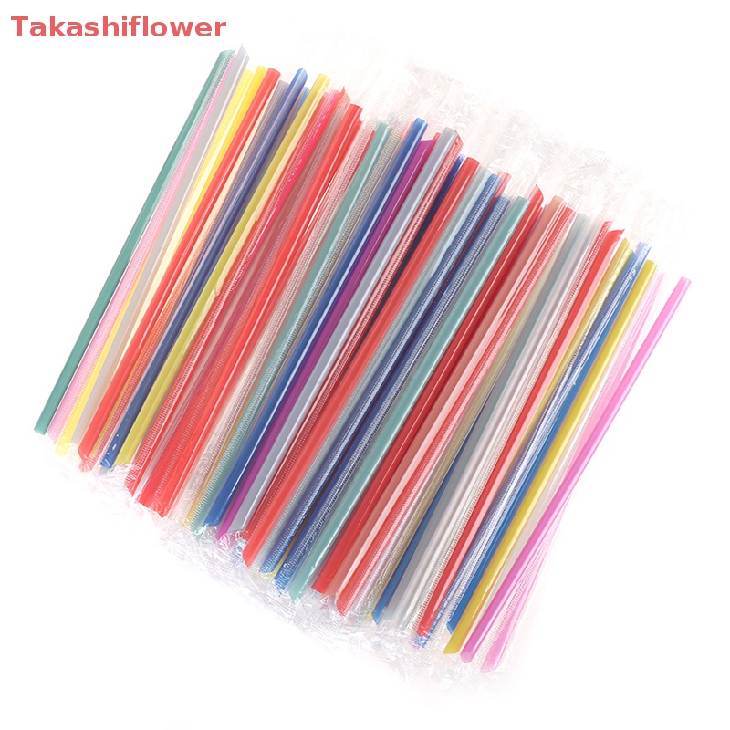 Set 100 Ống Hút Nhựa Pp Trong Suốt Tiện Dụng