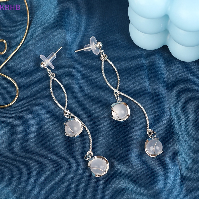 Khuyên Tai Dáng Dài Đính Đá Quý Nhân Tạo Thời Trang Cho Nữ Mới