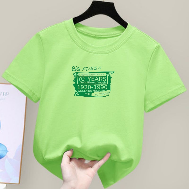 Áo Thun Cotton Unisex Cổ Tròn In Họa Tiết Hoạt Hình Cho Bé