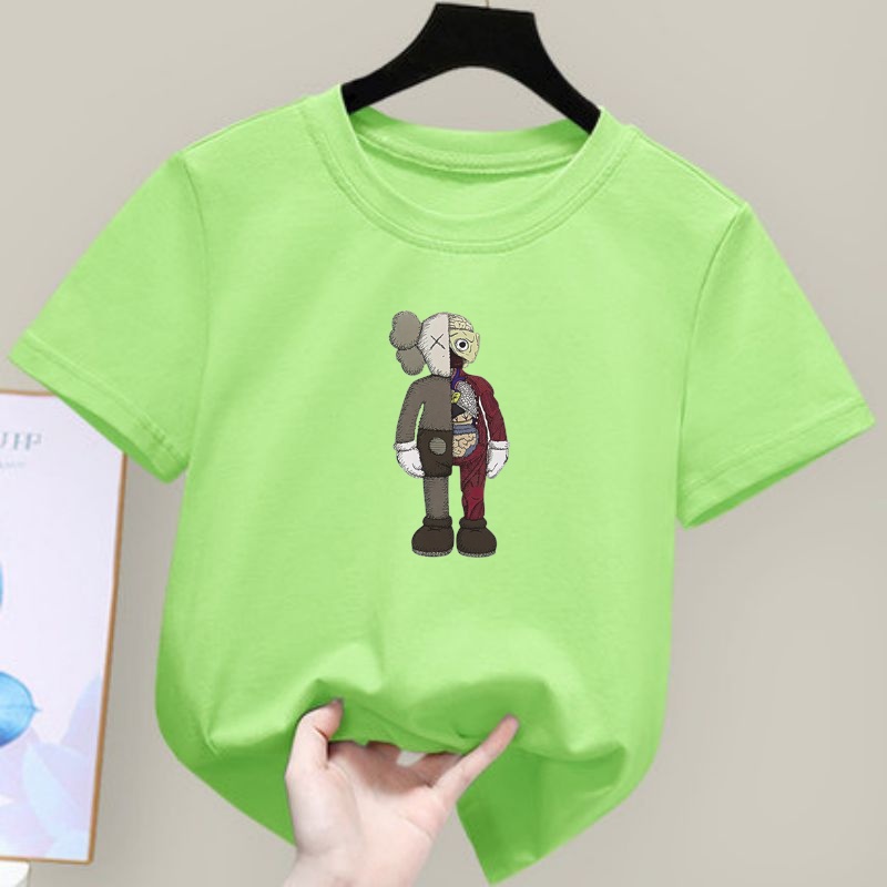 Áo Thun Unisex Cổ Tròn In Họa Tiết Hoạt Hình Cho Bé Trai 12 Tuổi