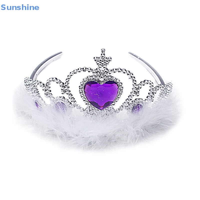 Băng Đô Cài Tóc Hình Vương Miện Lông Vũ Hóa Trang Công Chúa