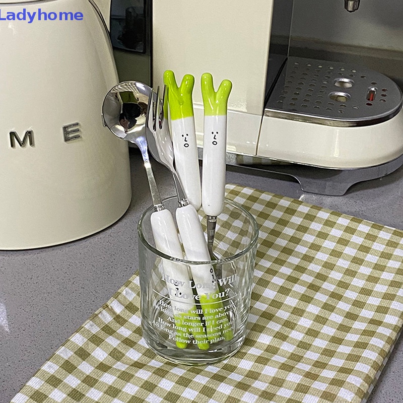 Bộ Muỗng Nĩa Bằng Sứ Hình Hành Tây Hoạt Hình Dễ Thương