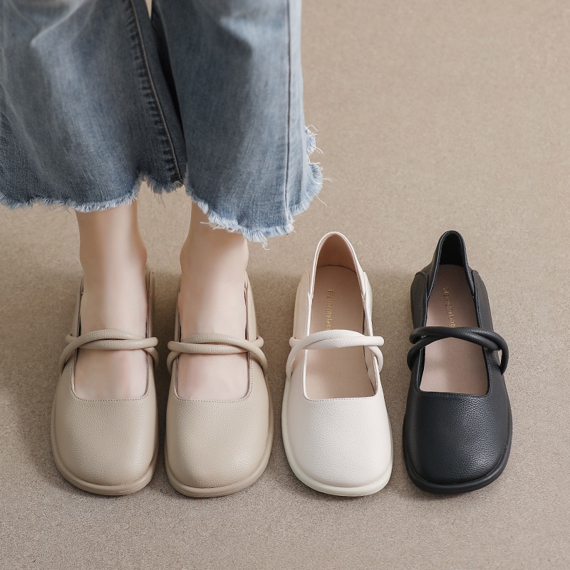 Giày Búp Bê Mary Jane Mũi Vuông Đế Mềm Phong Cách Nhật Bản Thời Trang Xuân Thu 2023 Dành Cho Bạn Nữ AA4223