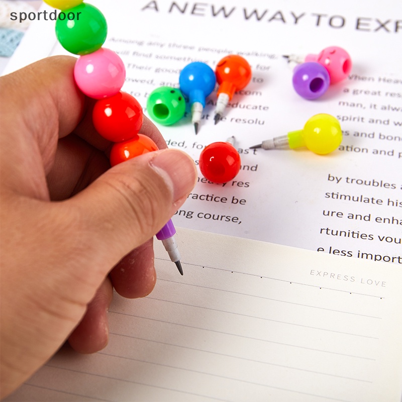 Set 2 Bút Chì Họa Tiết Mặt Cười Hoạt Hình Nhiều Màu Sắc Dành Cho Trẻ Em