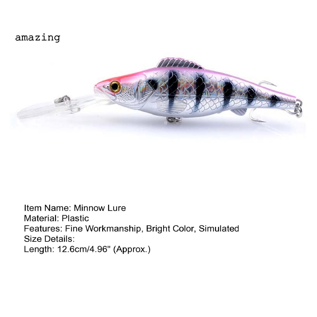 Mồi Câu Cá Giả 3D Màu Sắc Tươi Sáng 12.6cm / 14.76g