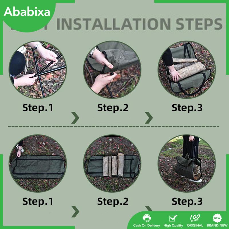 [Ababixa] Giá Đỡ Củi Gỗ Có Tay Cầm Tiện Lợi Cho Tiệc BBQ Ngoài Trời