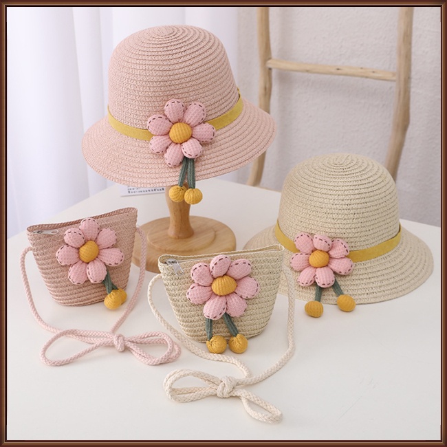 Túi Rơm Đựng Tiền Xu Chống Nắng Thoáng Khí Thời Trang Mùa Hè Cho Bé Gái