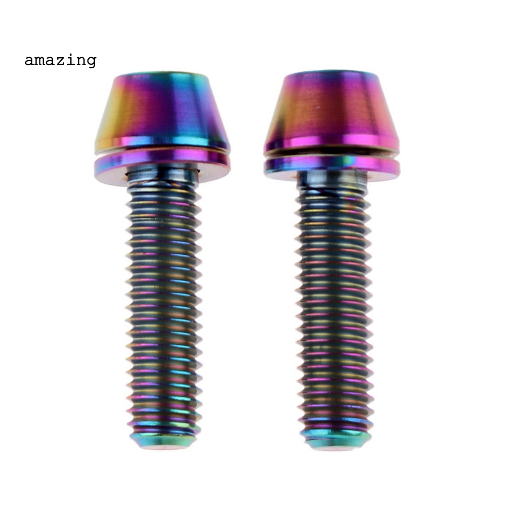 Bộ 2 Ốc Vít Bằng Hợp Kim Titan Kèm Vòng Đệm Chuyên Dụng Cho Xe Đạp Leo Núi