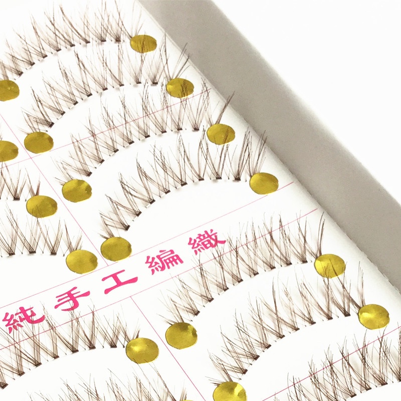 Set 10 Cặp Lông Mi Giả Màu Nâu Handmade