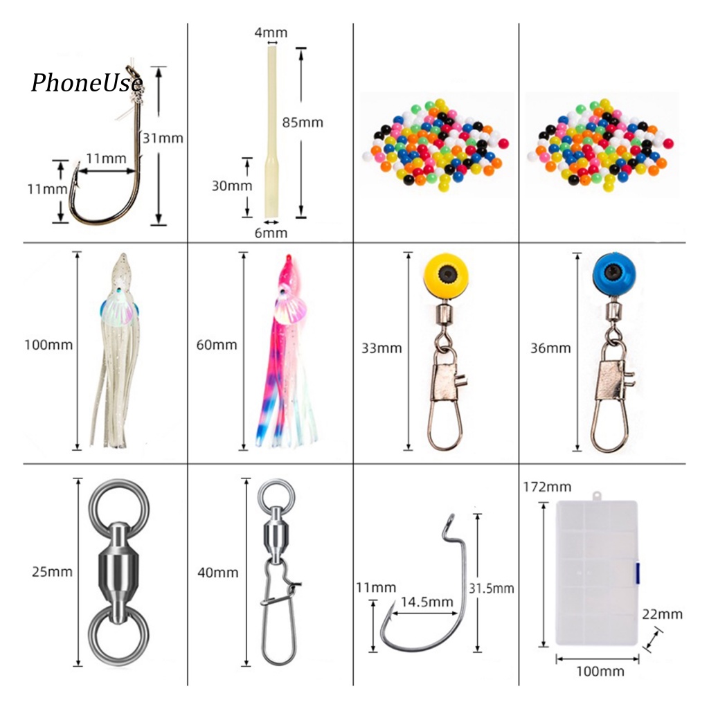 1 Bộ Phụ Kiện Câu Cá Gồm 226 Món Bằng PU Có Hộp Đựng Tiện Dụng