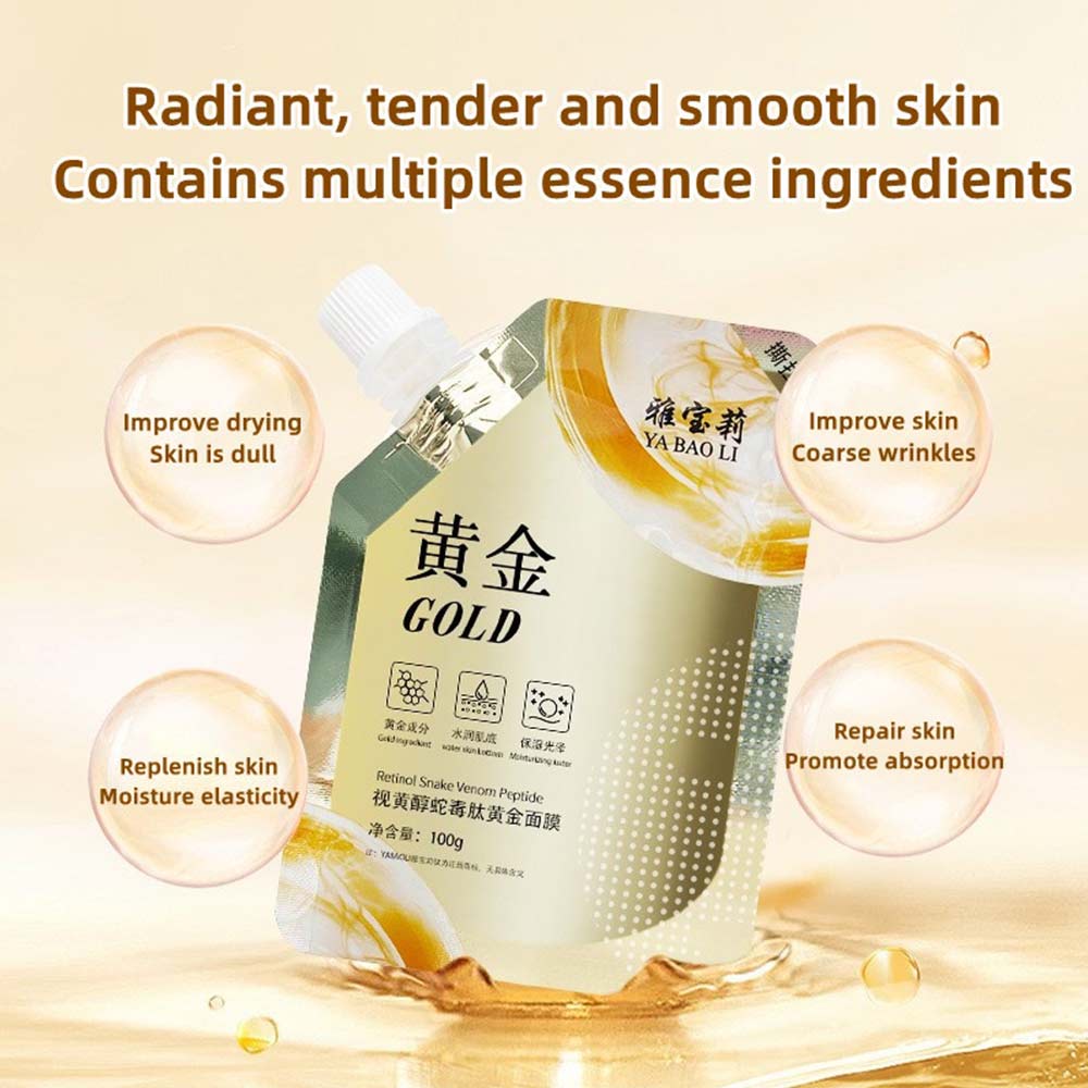 YABAOLI Retinol Snake Venom Peptide Gold Facial Mask 100g Retinol Mask Peel Mask Gold Face Mask Cleansing Gel Cleanser For Face Peel Off Mask