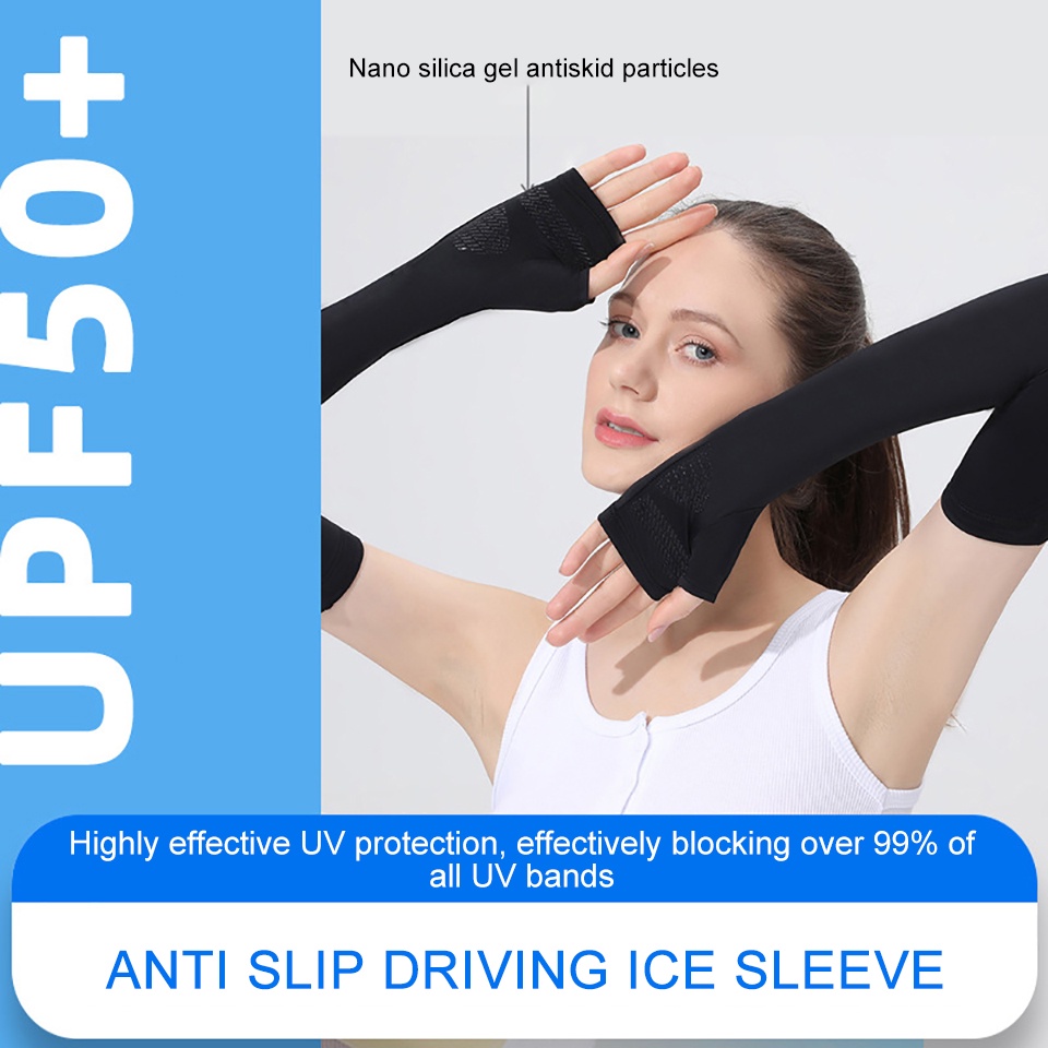 1 Đôi Găng Tay Dài Chống Nắng Chống Tia UV Chống Trượt Tiện Dụng Cho Nữ