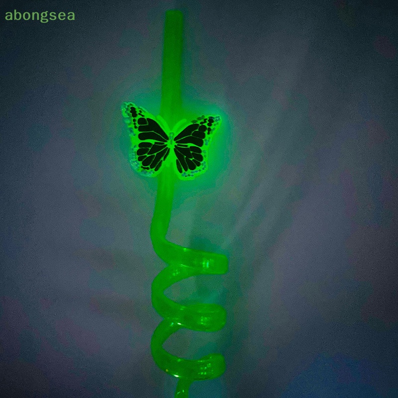 Abongsea Ống Hút Hình Bướm Có Đèn Ngủ Sáng Tạo Trang Trí Tiệc