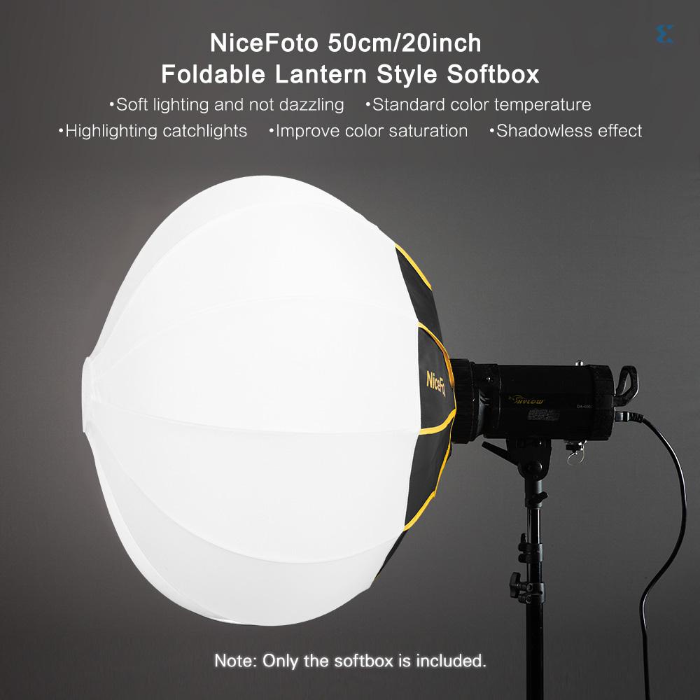 Hộp Mềm Gấp Gọn Hình Lồng Đèn NiceFoto 50cm / 20inch Với Giá Đỡ Nơ Tháo Gỡ Nhanh Spe VN A3.16
