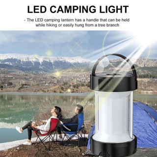 Camping Lanterns Outdoor Solar Emergency Lights Multi-Function Tent Portable Rechargeable Flashlights [Q/10]