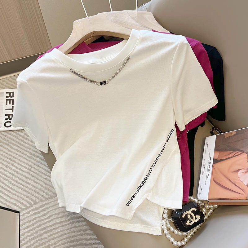 Áo Thun Cotton Nguyên Chất Cổ Tròn Tay Ngắn Thời Trang Mùa Hè Mới 2022 Cho Nữ