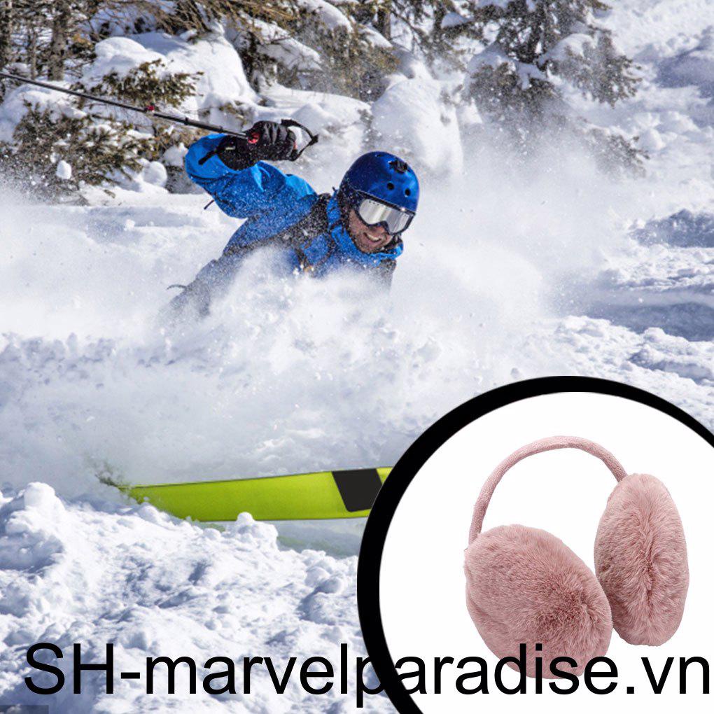 Bông Chụp Tai Giữ Ấm Chống Gió Phủ Lông Giả Thời Trang Mùa Đông