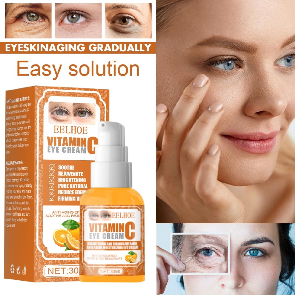 Vitamin C Eye Cream Remove Eye Bags Dark Circles Puffiness Skin Firming