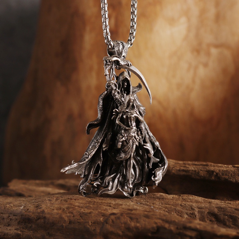 Vòng cổ Mặt Hình Bộ Xương Phong Cách gothic Đường Phố