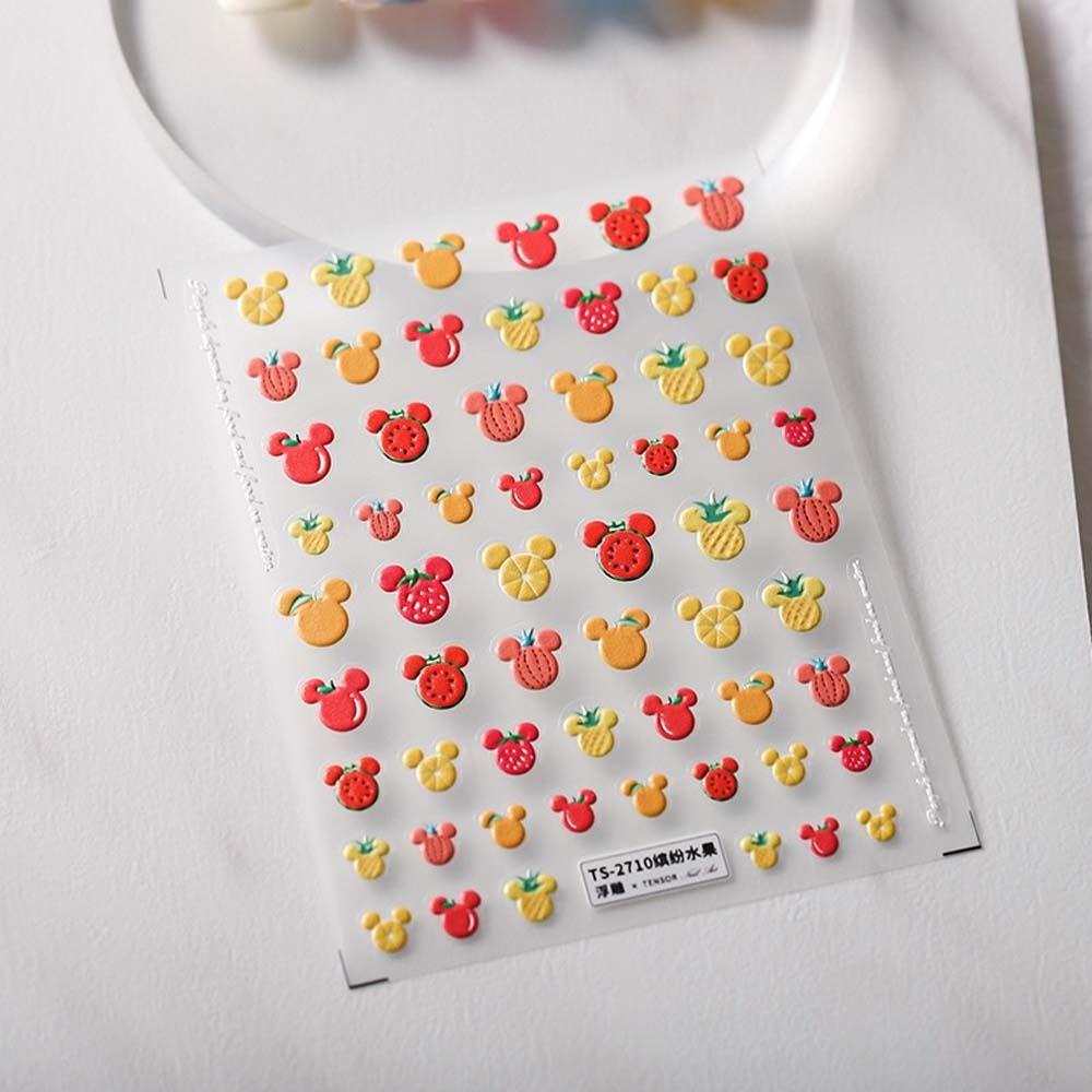 Hình Dán Móng Tay Tự Dính Họa Tiết Thỏ Gấu Hoạt Hình Dễ Thương