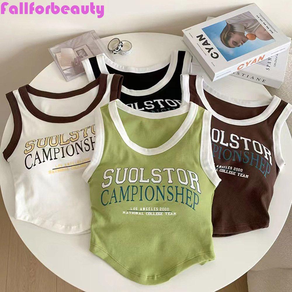 Áo Lót Thể Thao Không Tay Cổ Tròn In Chữ Thời Trang Cho Nữ