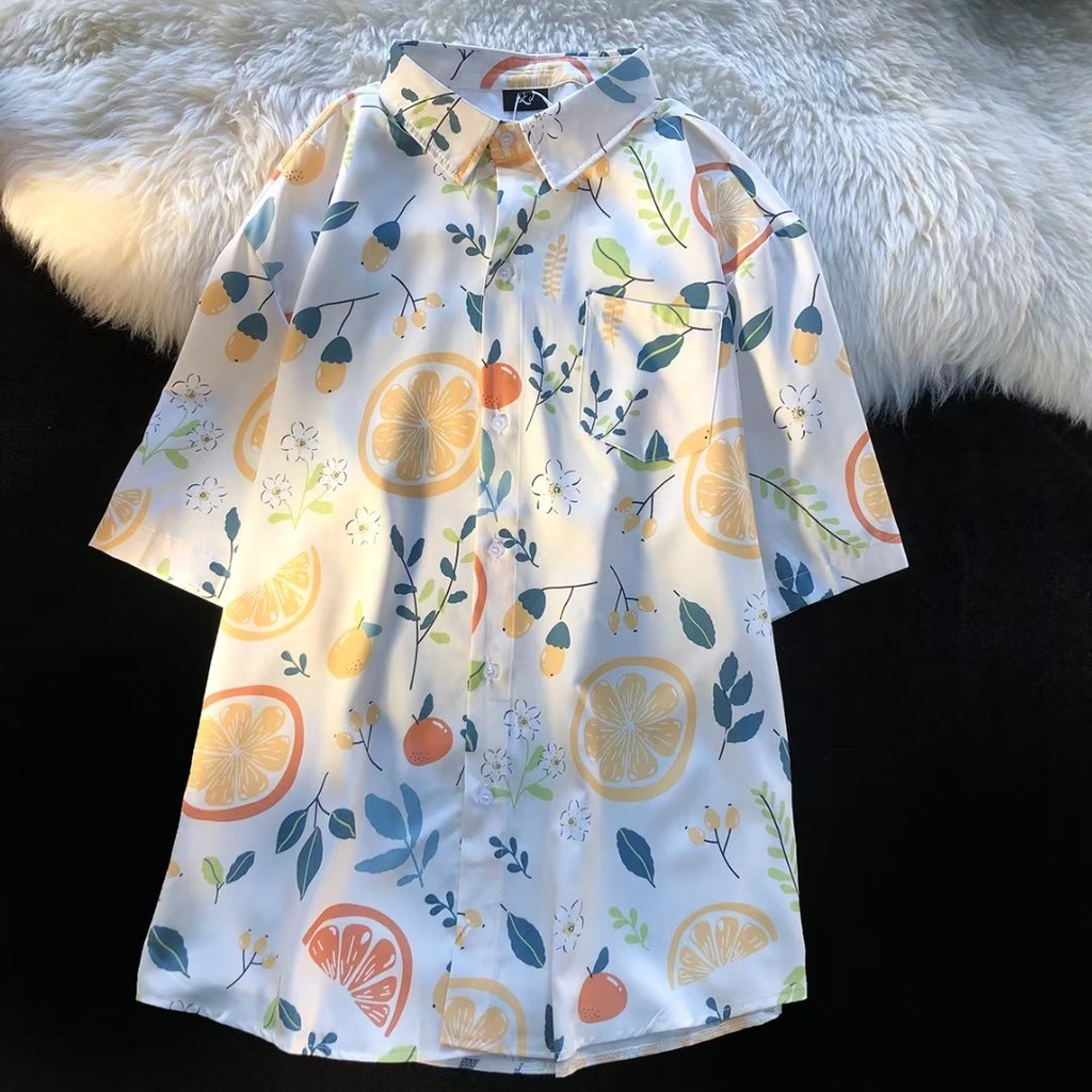 Áo Sơ Mi Tay Lửng Họa Tiết Hoa Phong Cách Hawaii Thời Trang Đi Biển Cho Nam