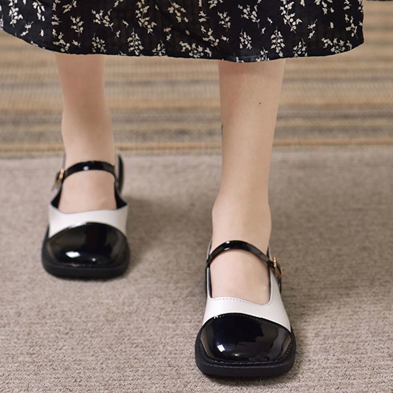 Shizhibao Giày Mary Jane girly Đế Dày Phong Cách Đại Học Thời Trang Mùa Thu Nhẹ Nhàng Cho Nữ