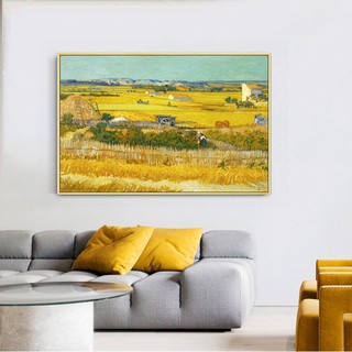 Tranh vải bạt treo tường in hình tranh van gogh tương phản trang trí nhà cửa